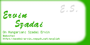 ervin szadai business card